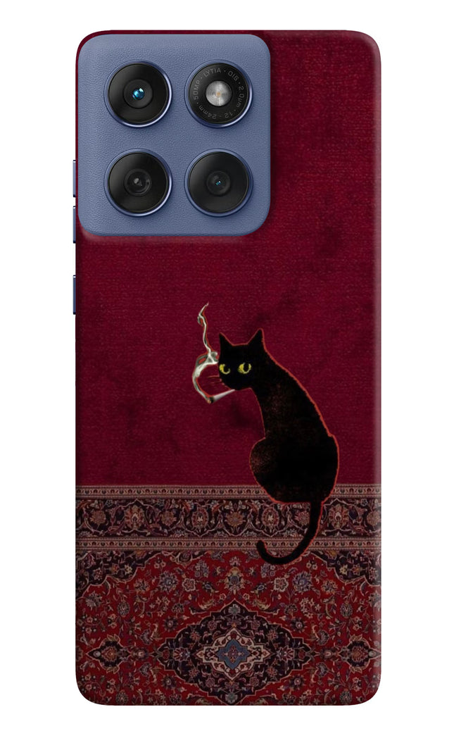 Midnight Cat Moto Edge 60 Fusion Hard Case Back Cover by Casekaro