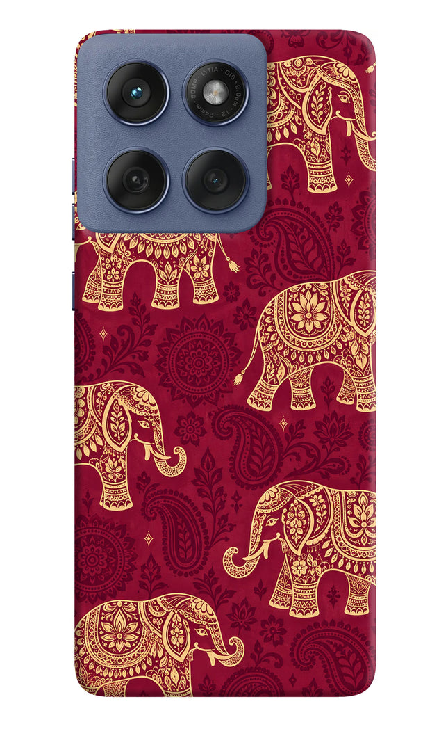 Maroon Elephant Moto Edge 60 Fusion Hard Case Back Cover by Casekaro