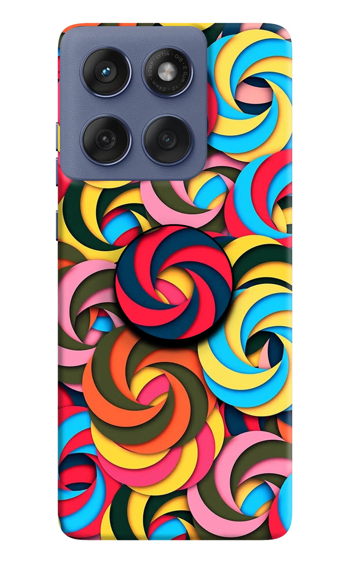 Spiral Pattern Moto Edge 60 Fusion Pop Case by Casekaro