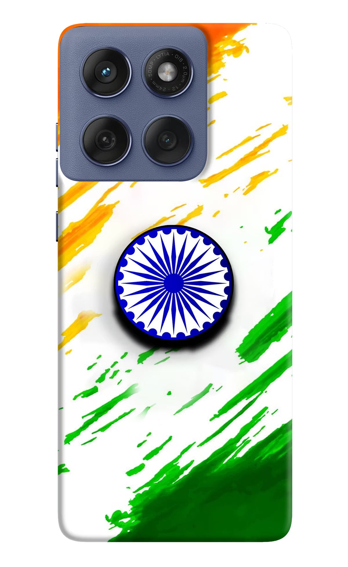 Indian Flag Ashoka Chakra Moto Edge 60 Fusion Pop Case by Casekaro