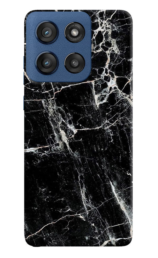 Black Marble Texture Moto Edge 60 Stylus Hard Case Back Cover by Casekaro