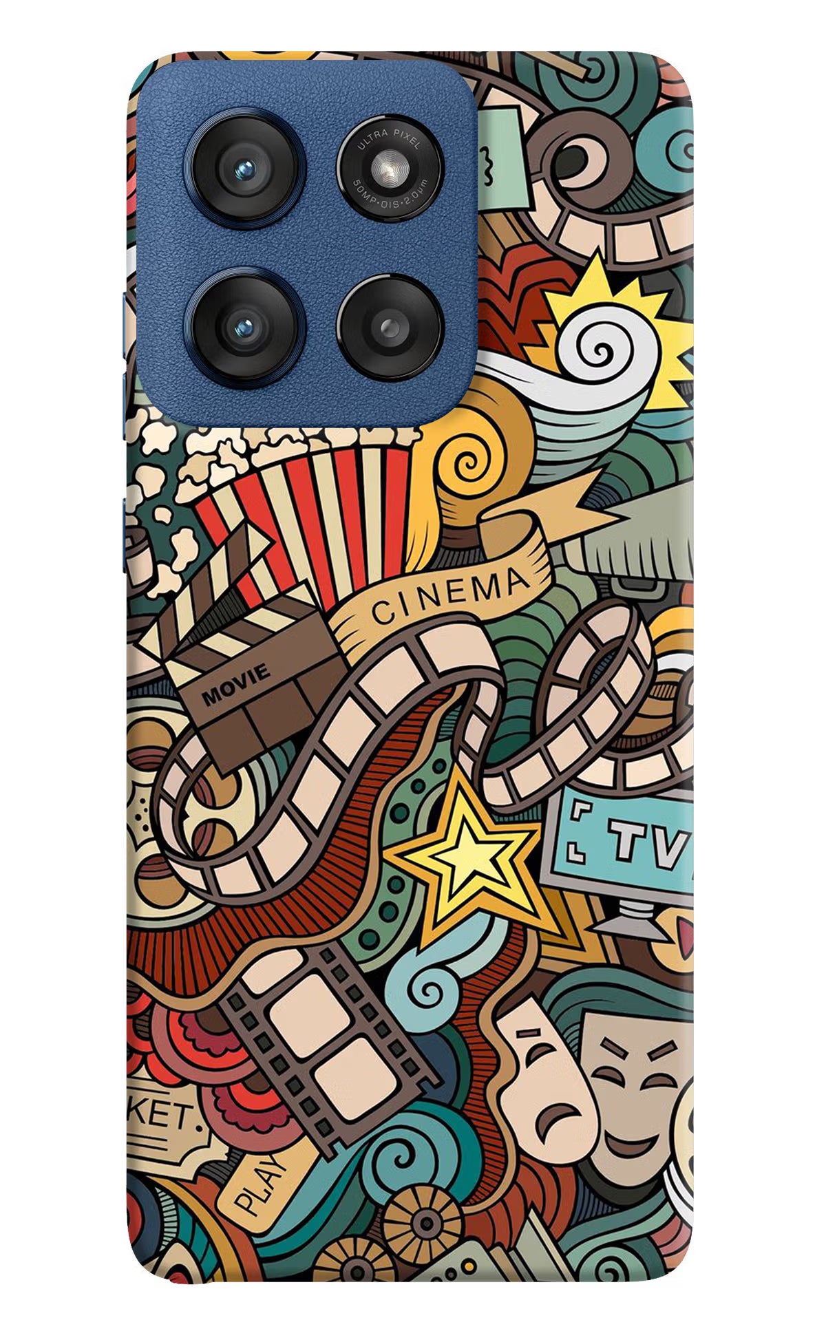 Cinema Abstract Moto Edge 60 Stylus Hard Case Back Cover by Casekaro