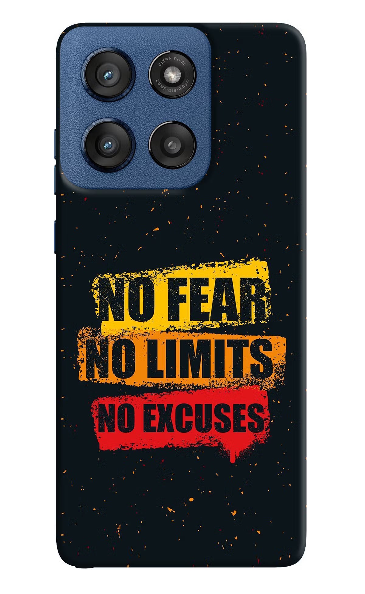 No Fear No Limits No Excuse Moto Edge 60 Stylus Hard Case Back Cover by Casekaro