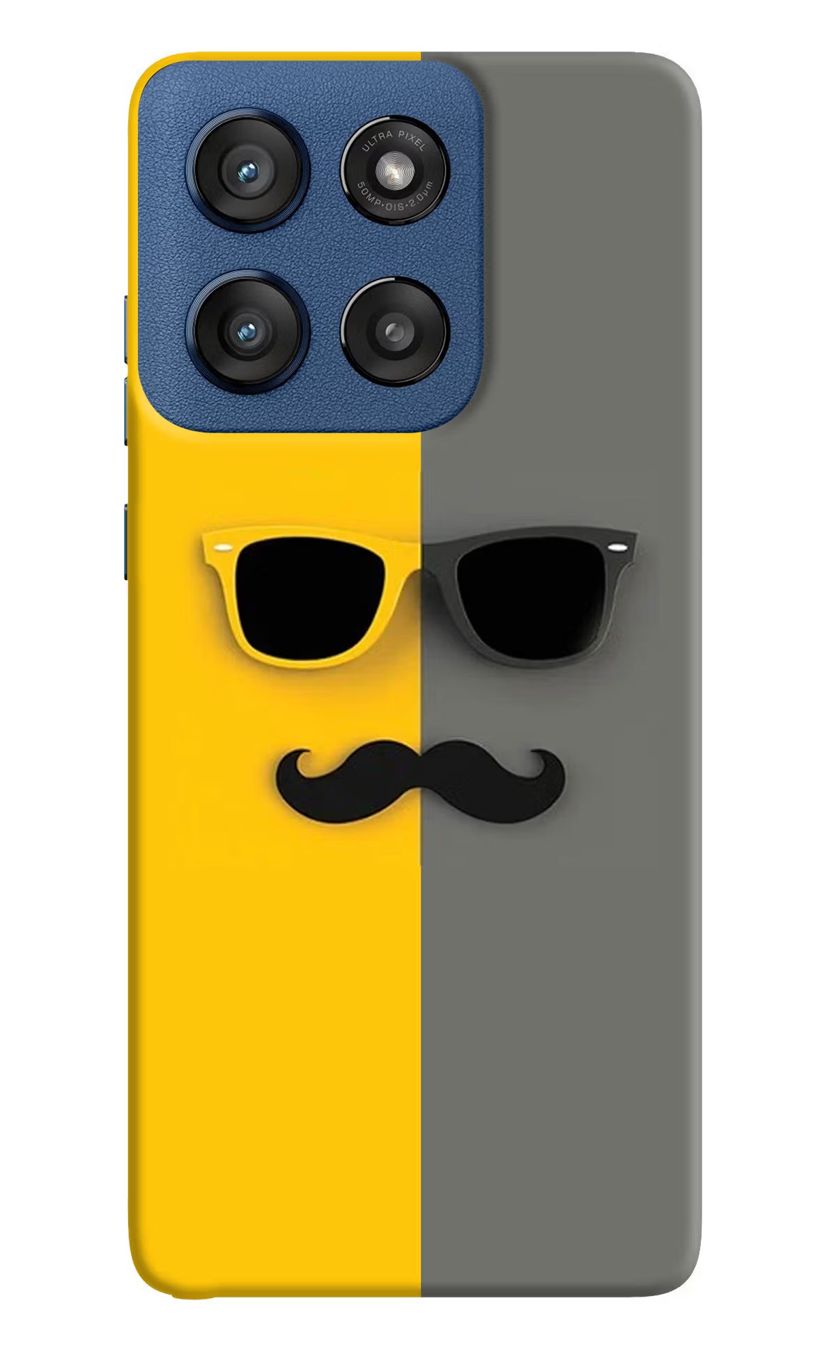Sunglasses with Mustache Moto Edge 60 Stylus Hard Case Back Cover by Casekaro