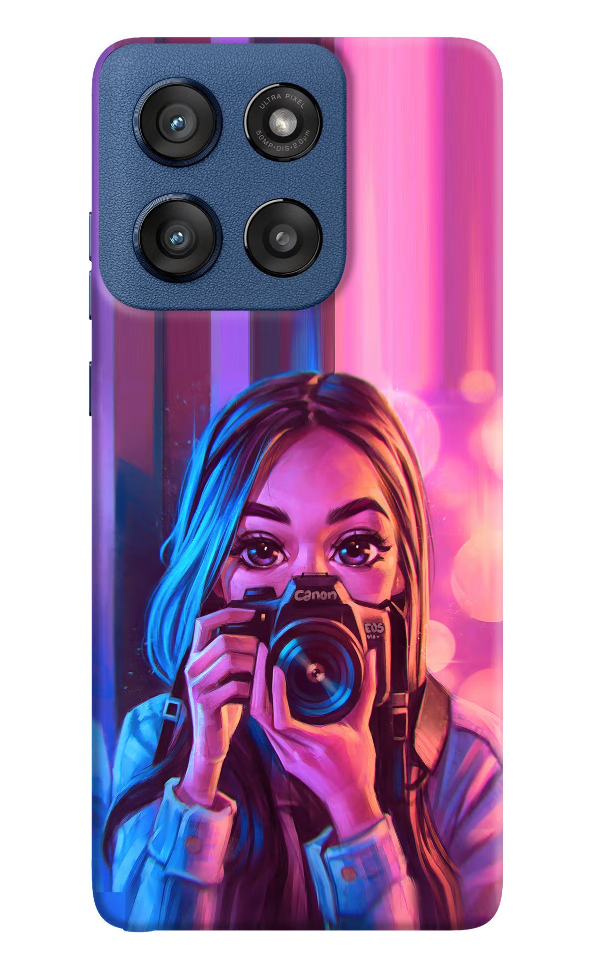 Girl Photographer Moto Edge 60 Stylus Hard Case Back Cover by Casekaro