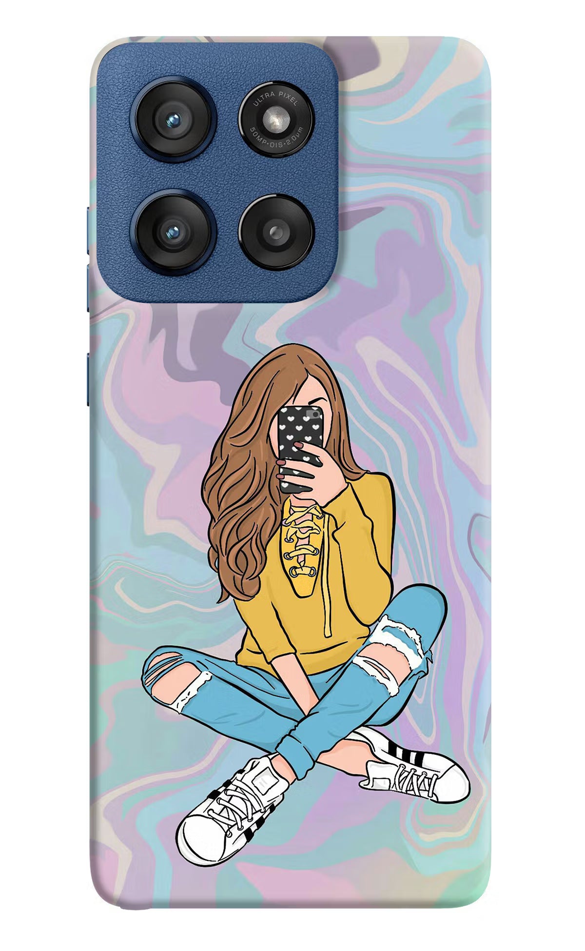 Selfie Girl Moto Edge 60 Stylus Hard Case Back Cover by Casekaro