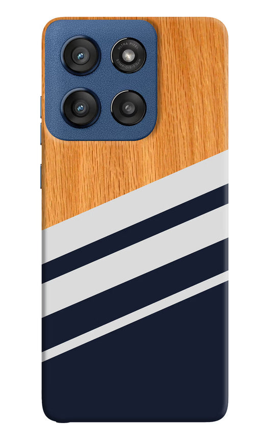 Blue and white wooden Moto Edge 60 Stylus Hard Case Back Cover by Casekaro