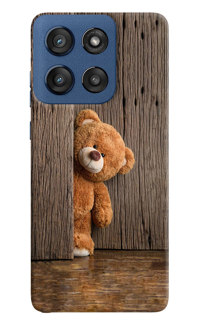 Teddy Wooden Moto Edge 60 Stylus Hard Case Back Cover by Casekaro