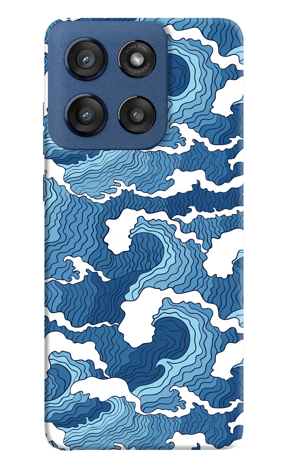 Blue Waves Moto Edge 60 Stylus Hard Case Back Cover by Casekaro