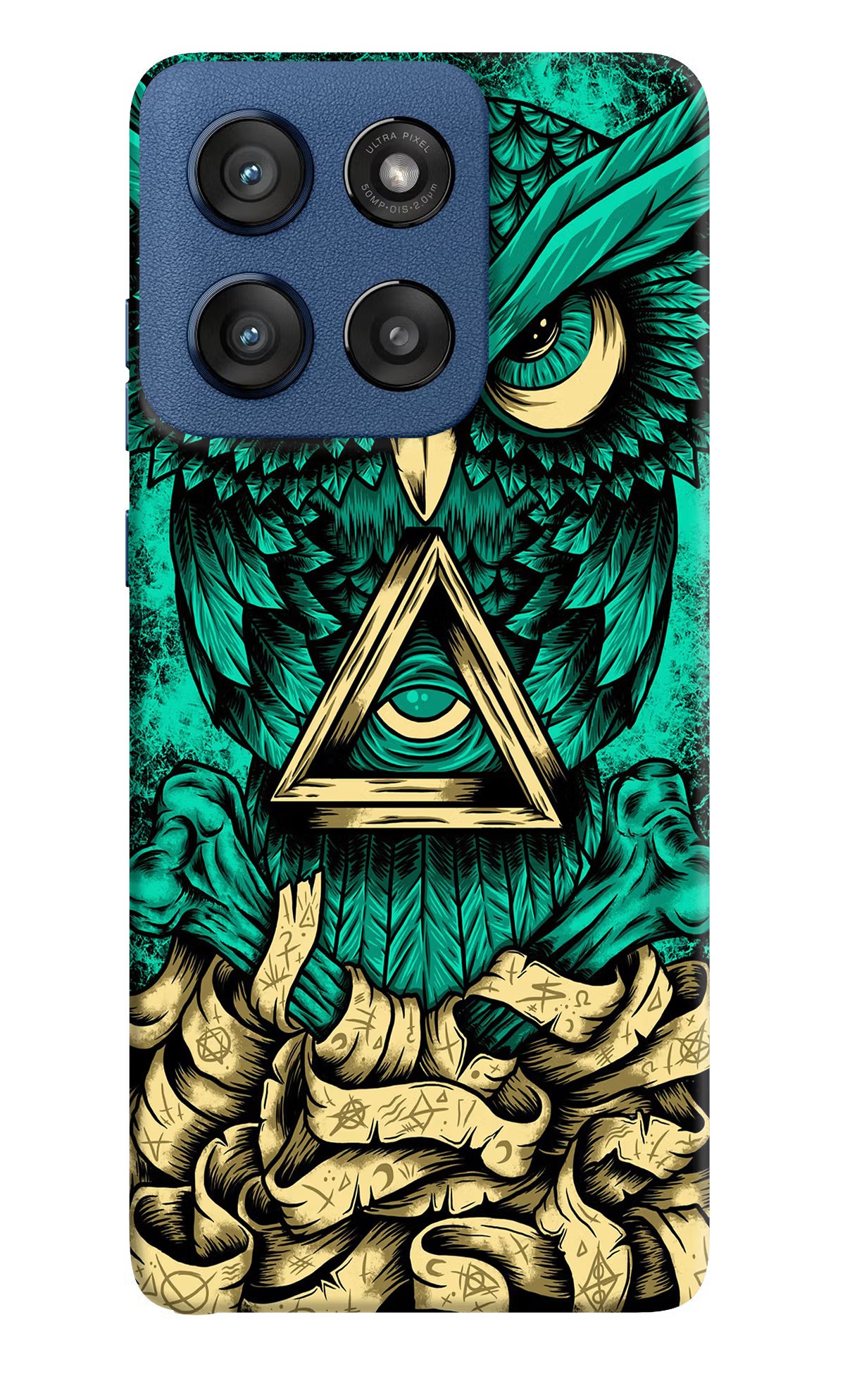 Green Owl Moto Edge 60 Stylus Hard Case Back Cover by Casekaro