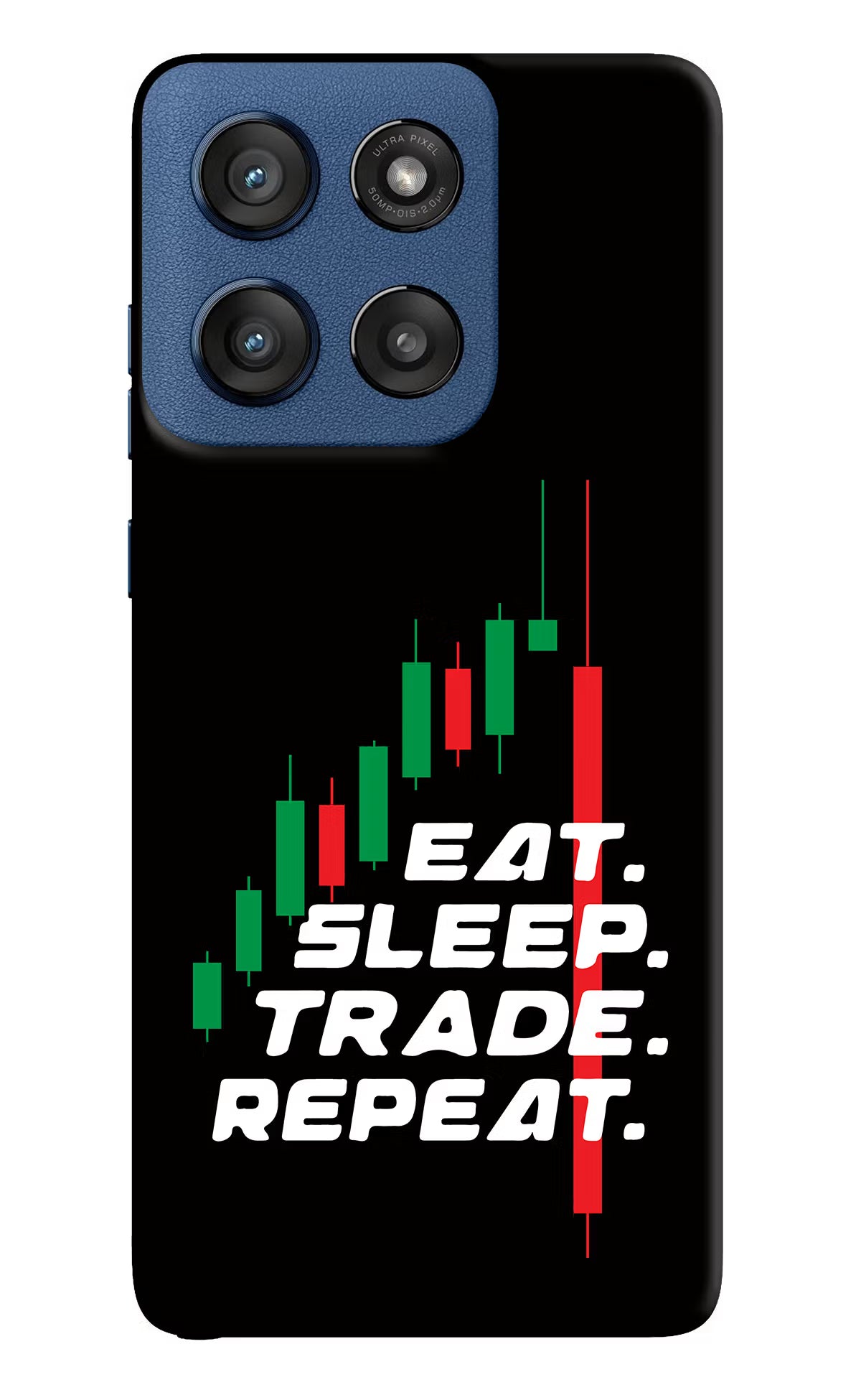Eat Sleep Trade Repeat Moto Edge 60 Stylus Hard Case Back Cover by Casekaro