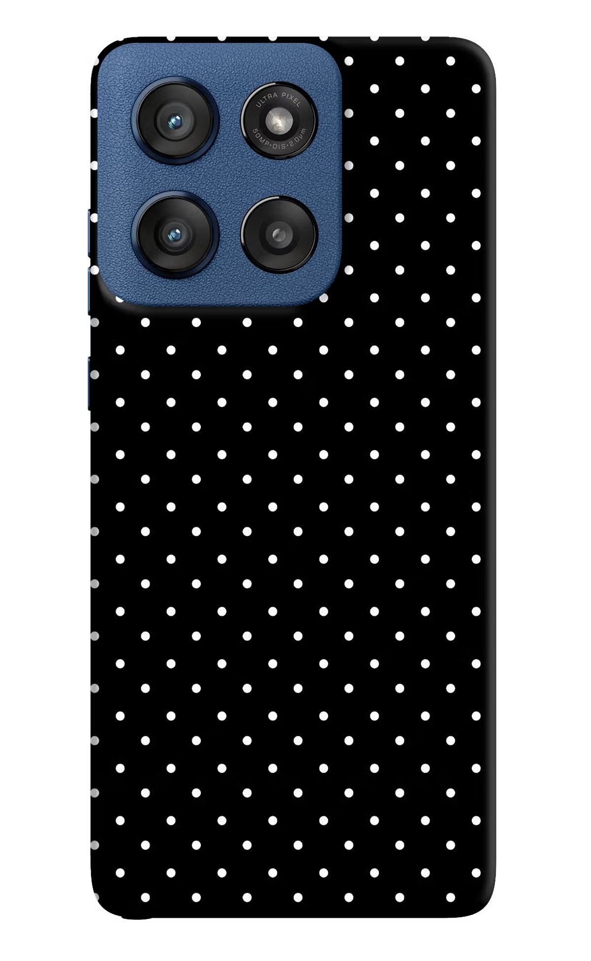 White Dots Moto Edge 60 Stylus Hard Case Back Cover by Casekaro