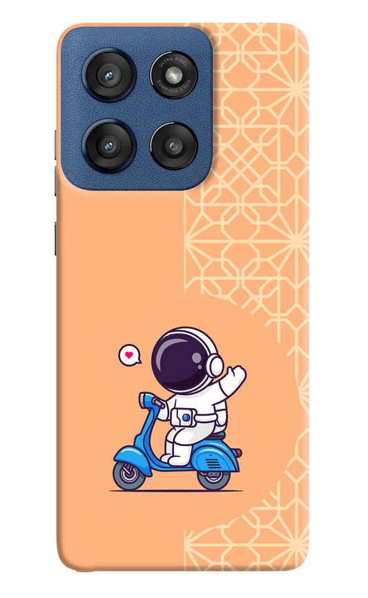 Cute Astronaut Riding Moto Edge 60 Stylus Hard Case Back Cover by Casekaro