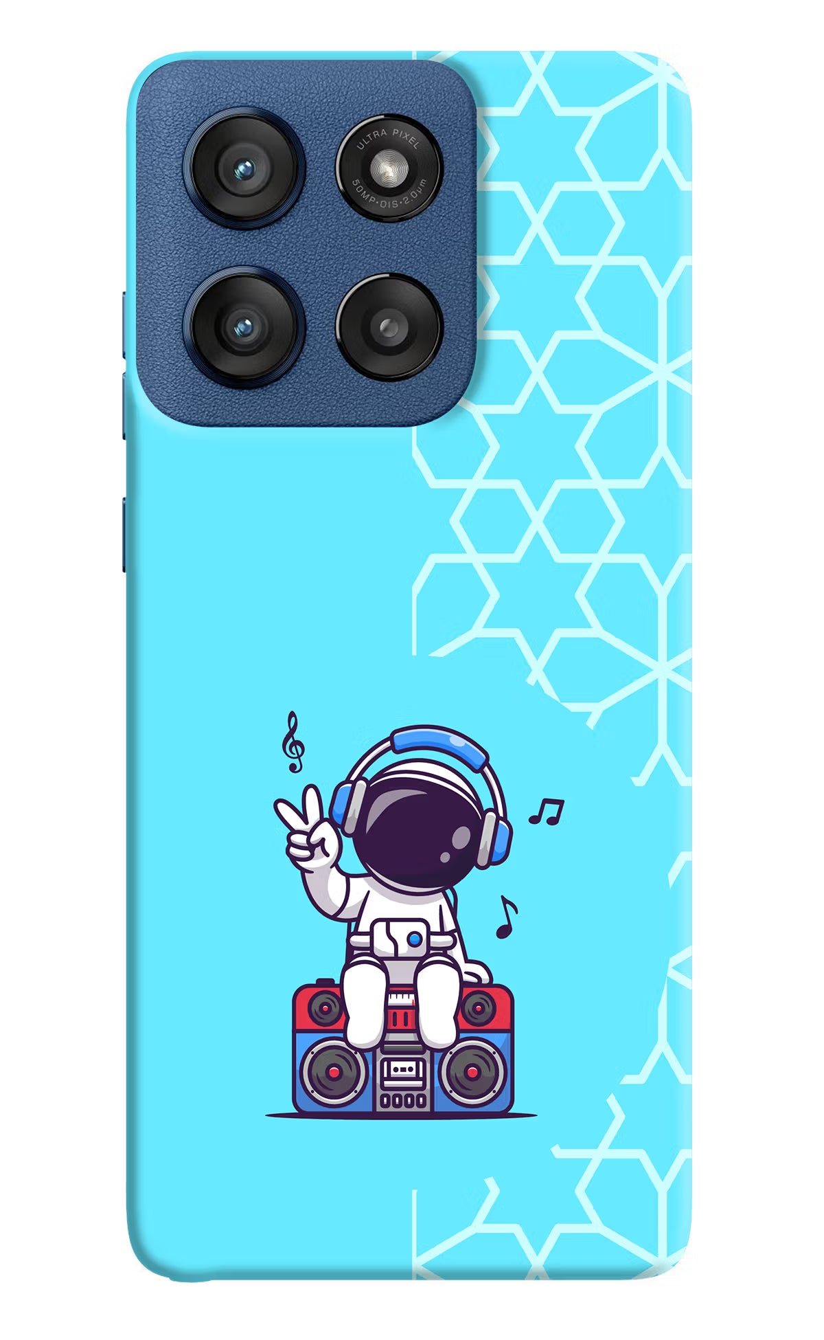 Cute Astronaut Chilling Moto Edge 60 Stylus Hard Case Back Cover by Casekaro