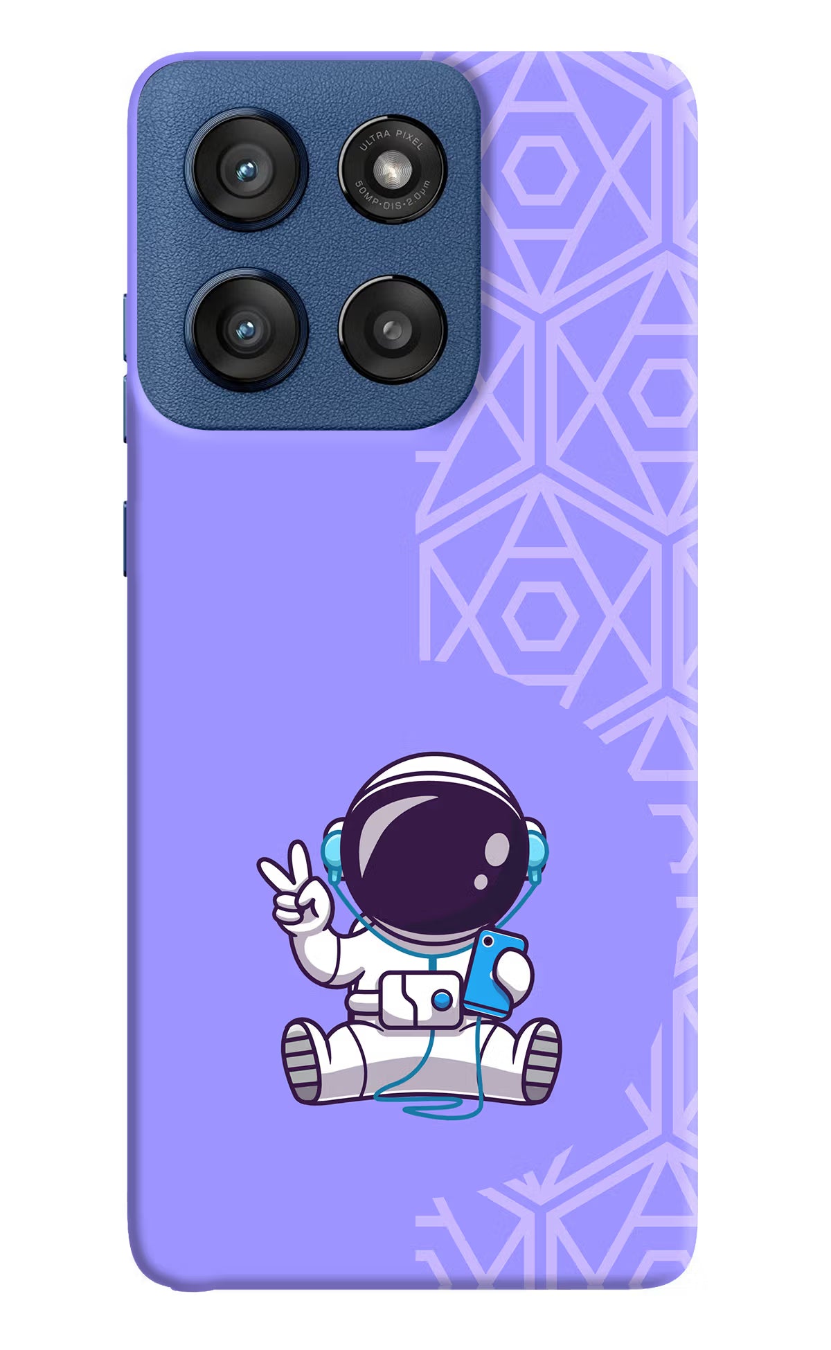 Cute Astronaut Chilling Moto Edge 60 Stylus Hard Case Back Cover by Casekaro