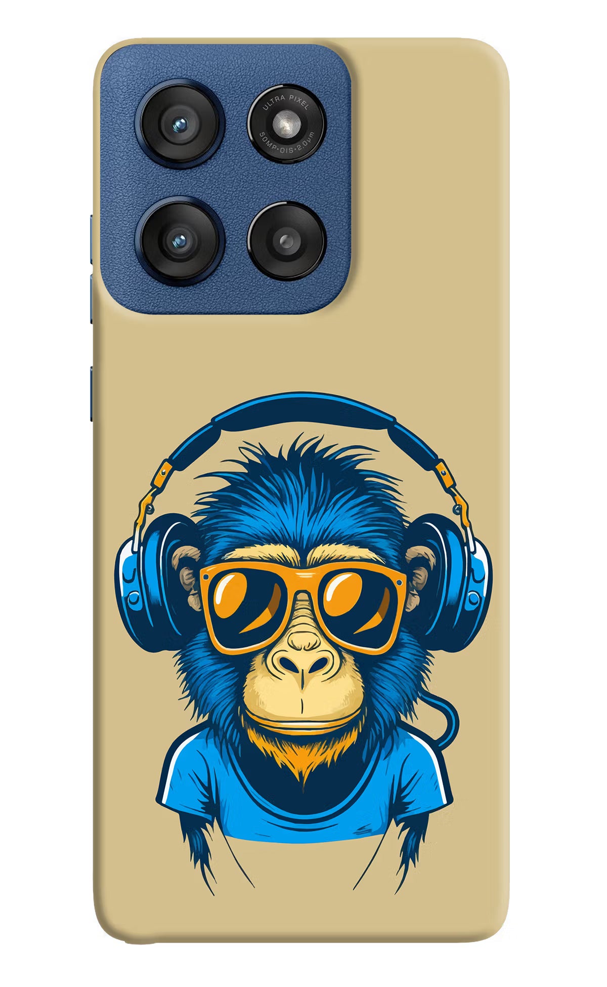 Monkey Headphone Moto Edge 60 Stylus Hard Case Back Cover by Casekaro