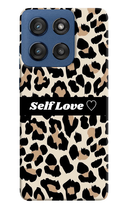 Leopard Print Self Love Moto Edge 60 Stylus Hard Case Back Cover by Casekaro