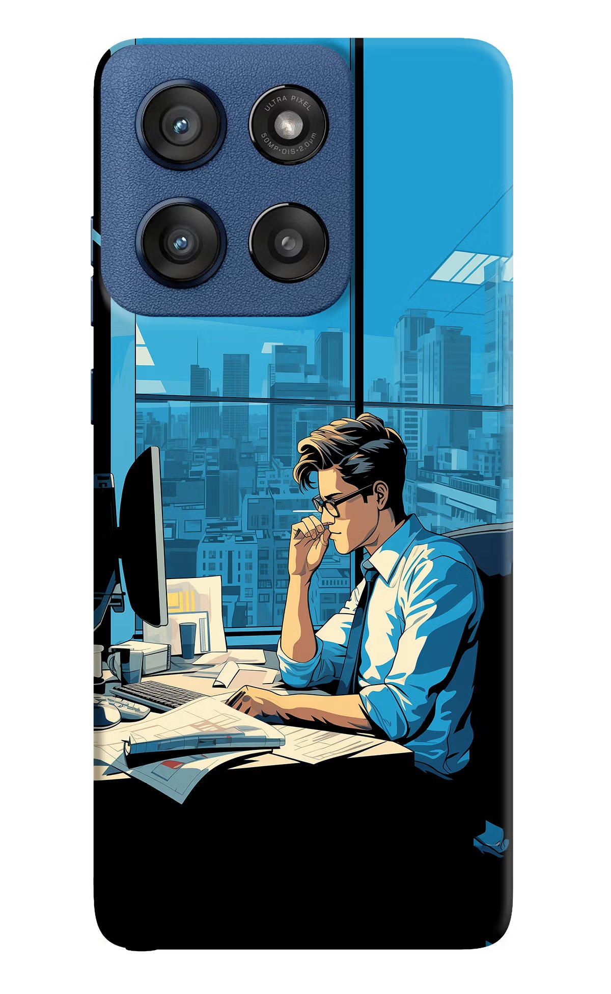 Focused Hustler (AI Generated) Moto Edge 60 Stylus Hard Case Back Cover by Casekaro