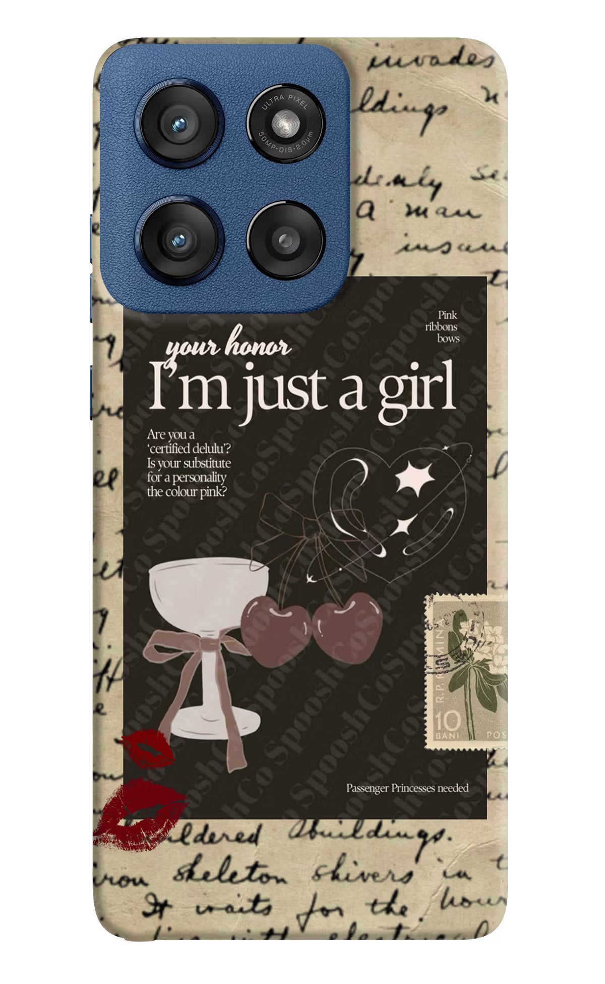 I am just a girl Moto Edge 60 Stylus Hard Case Back Cover by Casekaro