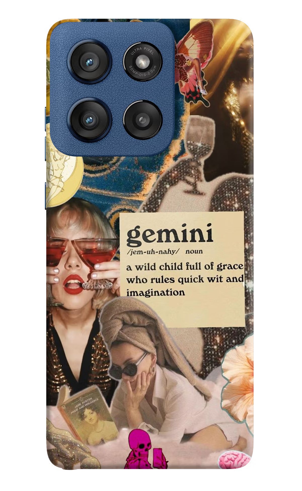Gemini Zodiac Moto Edge 60 Stylus Hard Case Back Cover by Casekaro