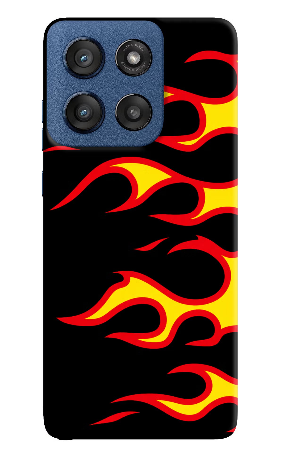 Side Sweep Flames Moto Edge 60 Stylus Hard Case Back Cover by Casekaro
