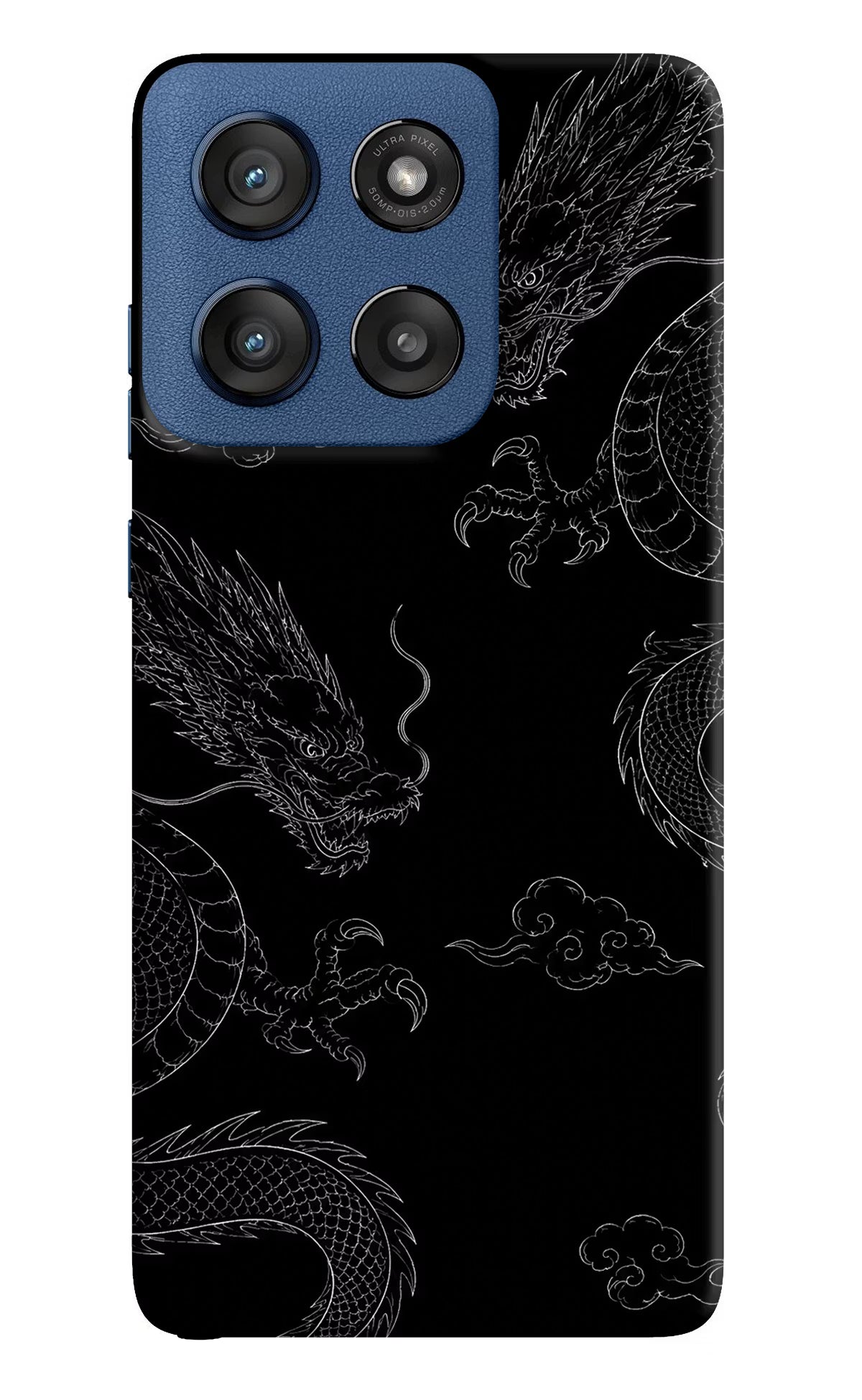 Twin Dragons Moto Edge 60 Stylus Hard Case Back Cover by Casekaro
