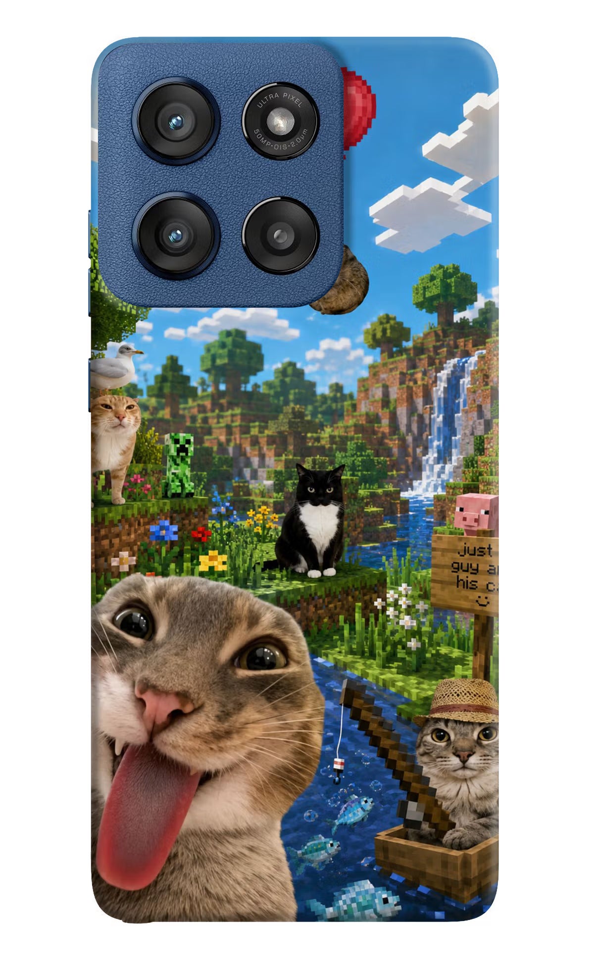 Minecraft Cat Chaos Moto Edge 60 Stylus Back Cover