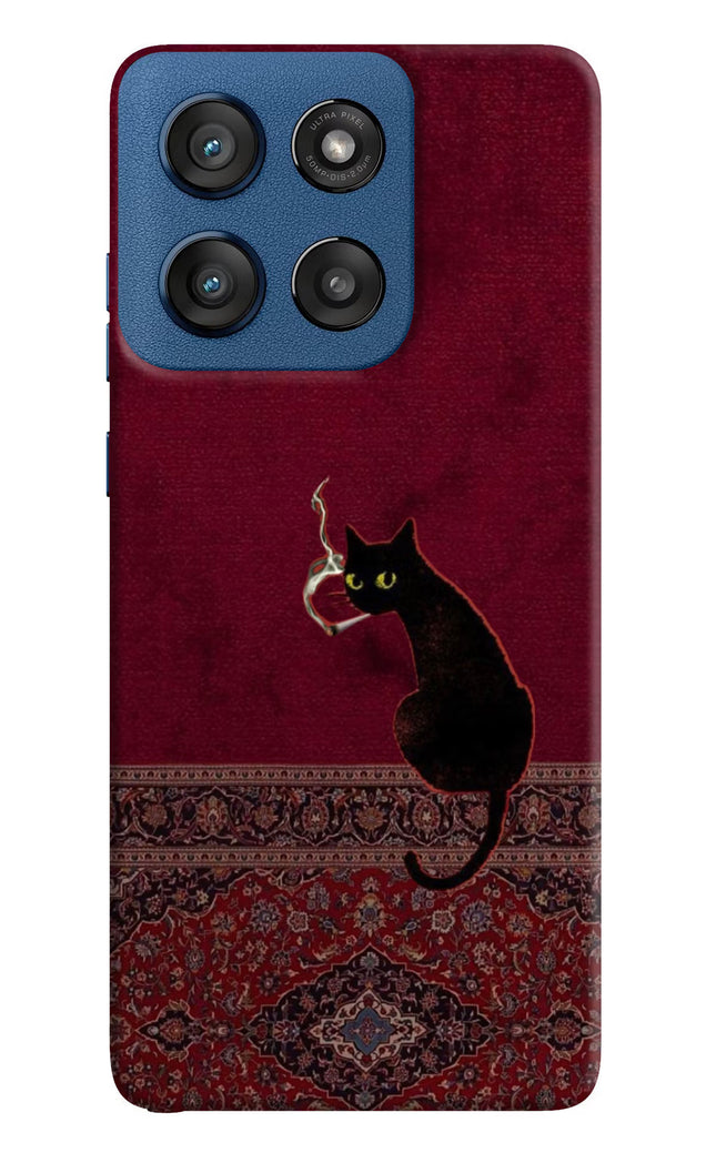 Midnight Cat Moto Edge 60 Stylus Hard Case Back Cover by Casekaro