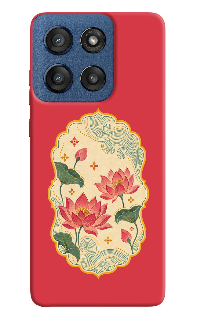 Pink Lotus Moto Edge 60 Stylus Hard Case Back Cover by Casekaro