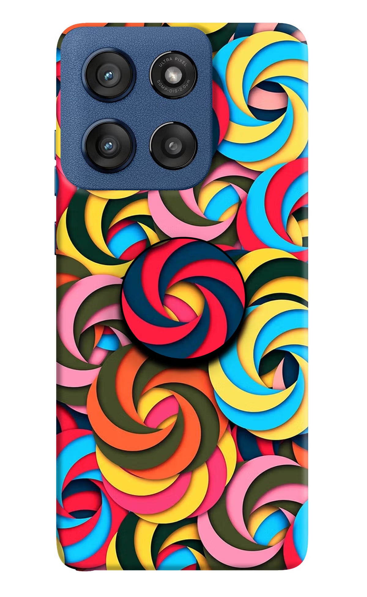 Spiral Pattern Moto Edge 60 Stylus Pop Case by Casekaro