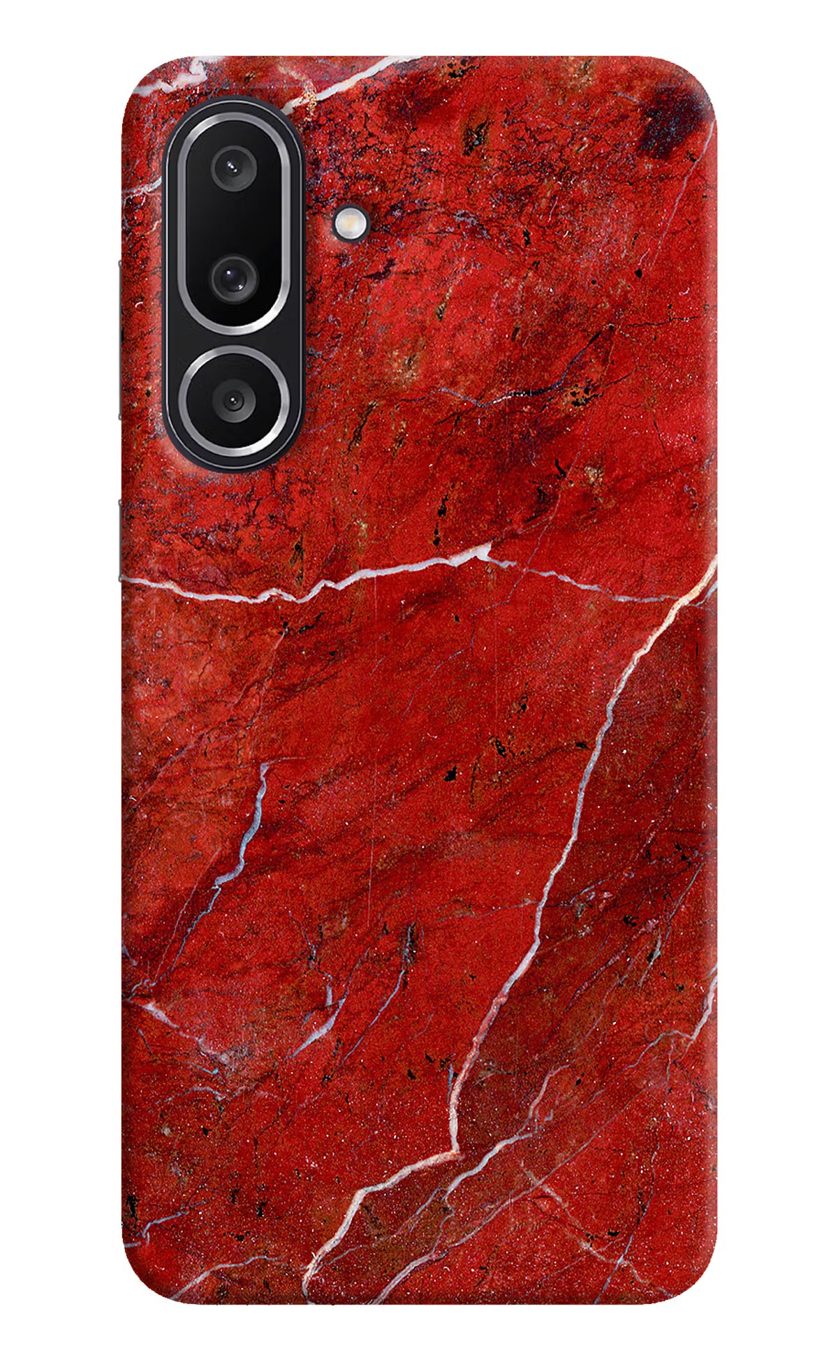 Red Marble Design Samsung M56 5G Hard Case Back Cover by Casekaro