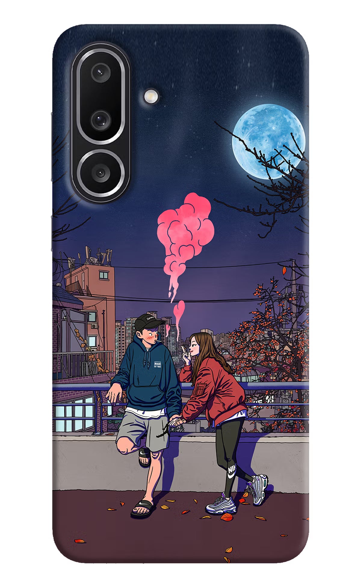 Chilling Couple Samsung M56 5G Hard Case Back Cover by Casekaro