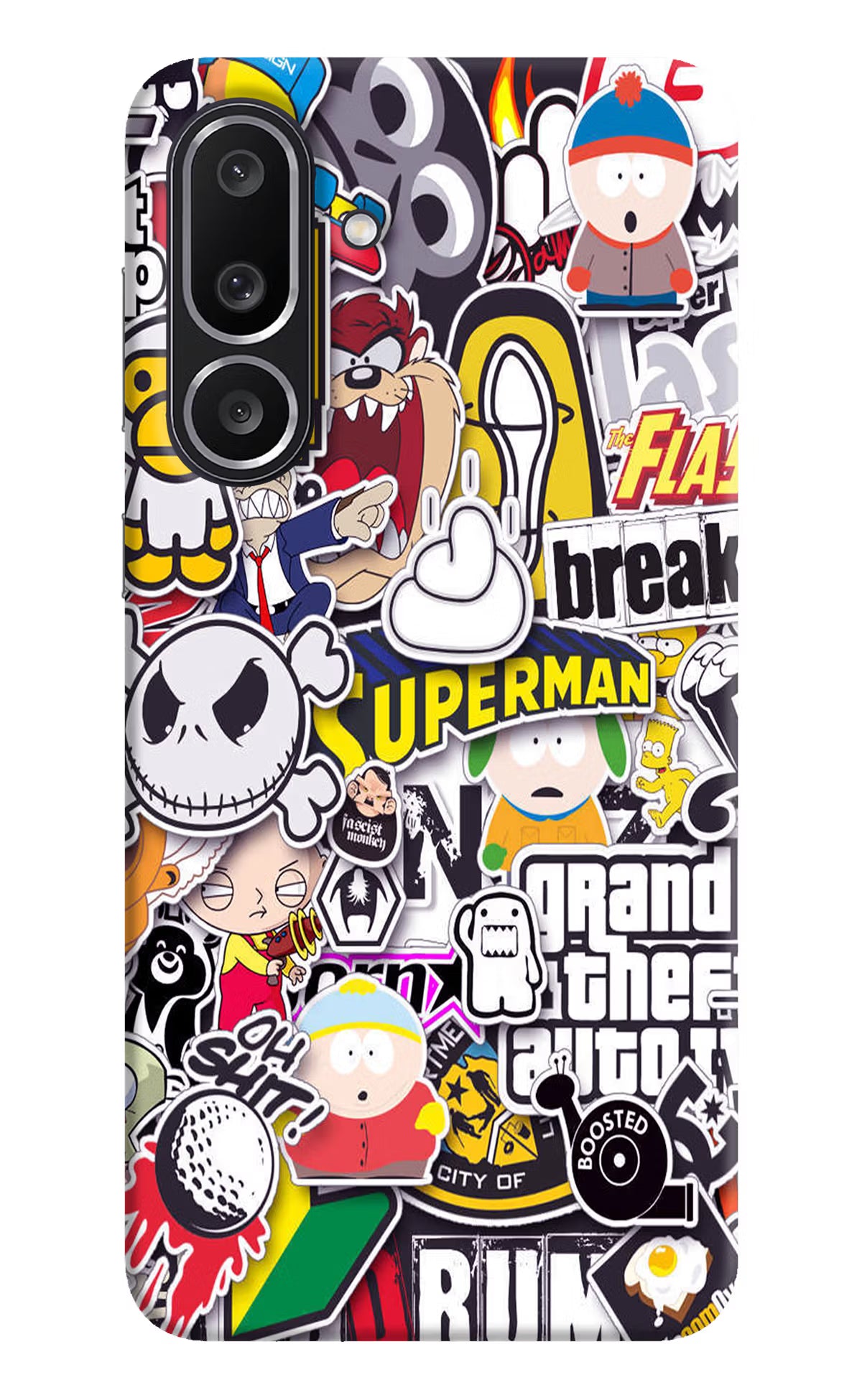 Sticker Bomb Samsung M56 5G Hard Case Back Cover by Casekaro