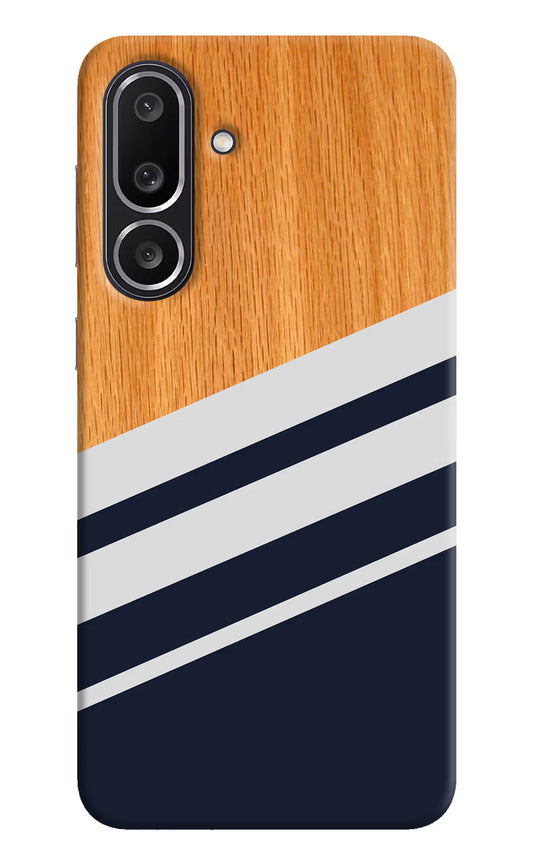Blue and white wooden Samsung M56 5G Hard Case Back Cover by Casekaro