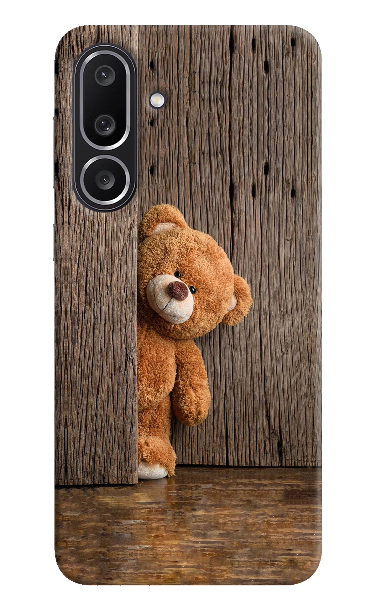 Teddy Wooden Samsung M56 5G Hard Case Back Cover by Casekaro