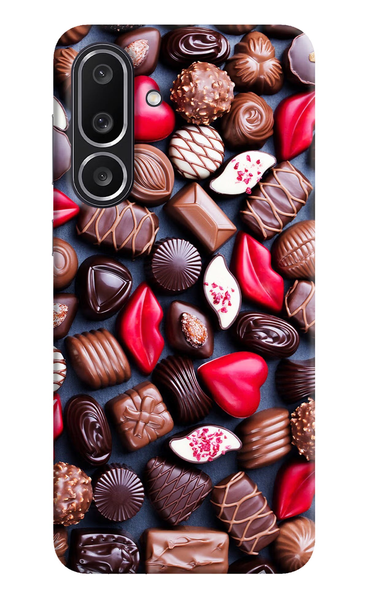 Chocolates Samsung M56 5G Hard Case Back Cover by Casekaro