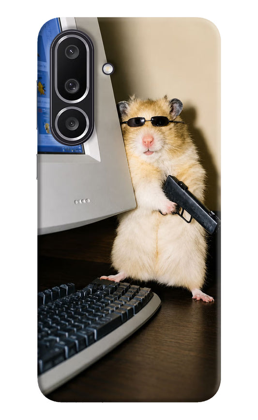 Hacker Hamster Samsung M56 5G Hard Case Back Cover by Casekaro