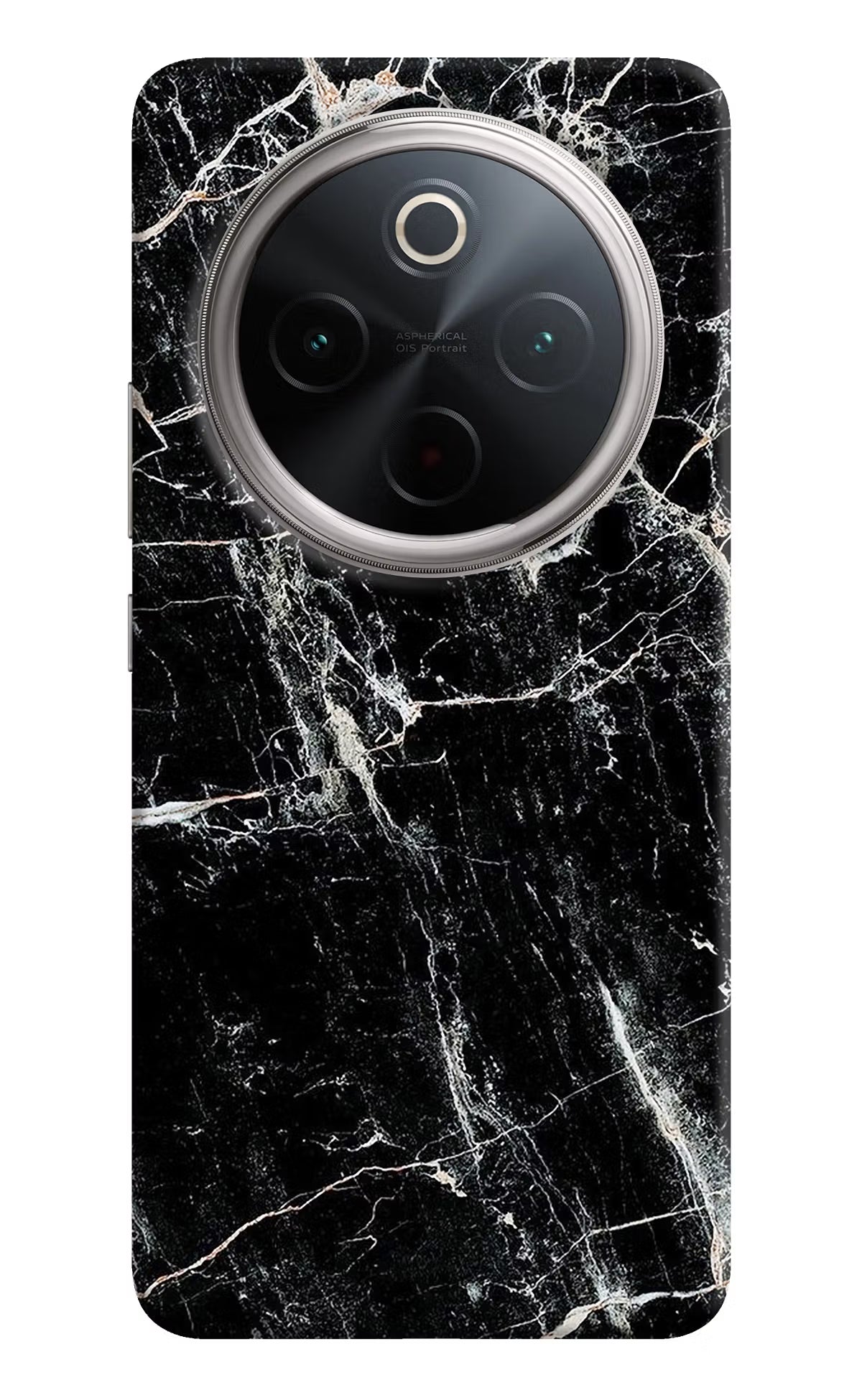 Black Marble Texture Vivo T4 5G Hard Case Back Cover by Casekaro