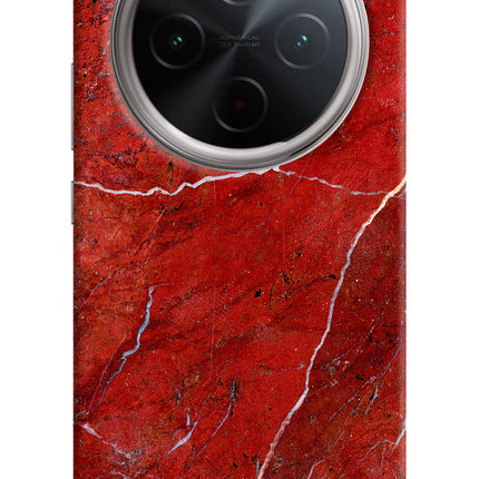 Red Marble Design Vivo T4 5G Hard Case Back Cover by Casekaro