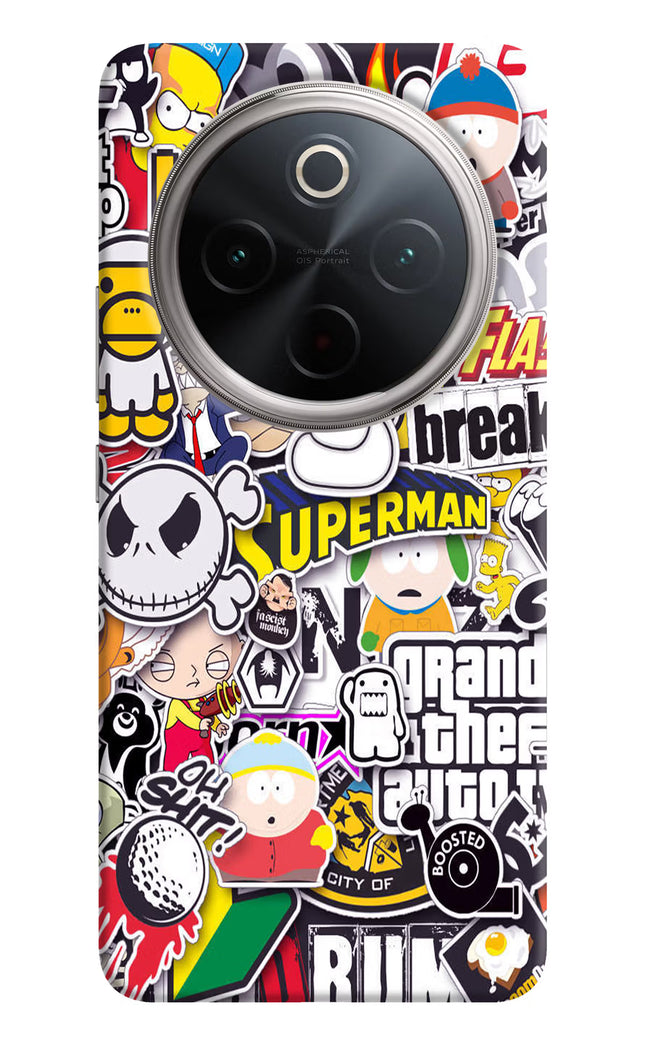 Sticker Bomb Vivo T4 5G Hard Case Back Cover by Casekaro