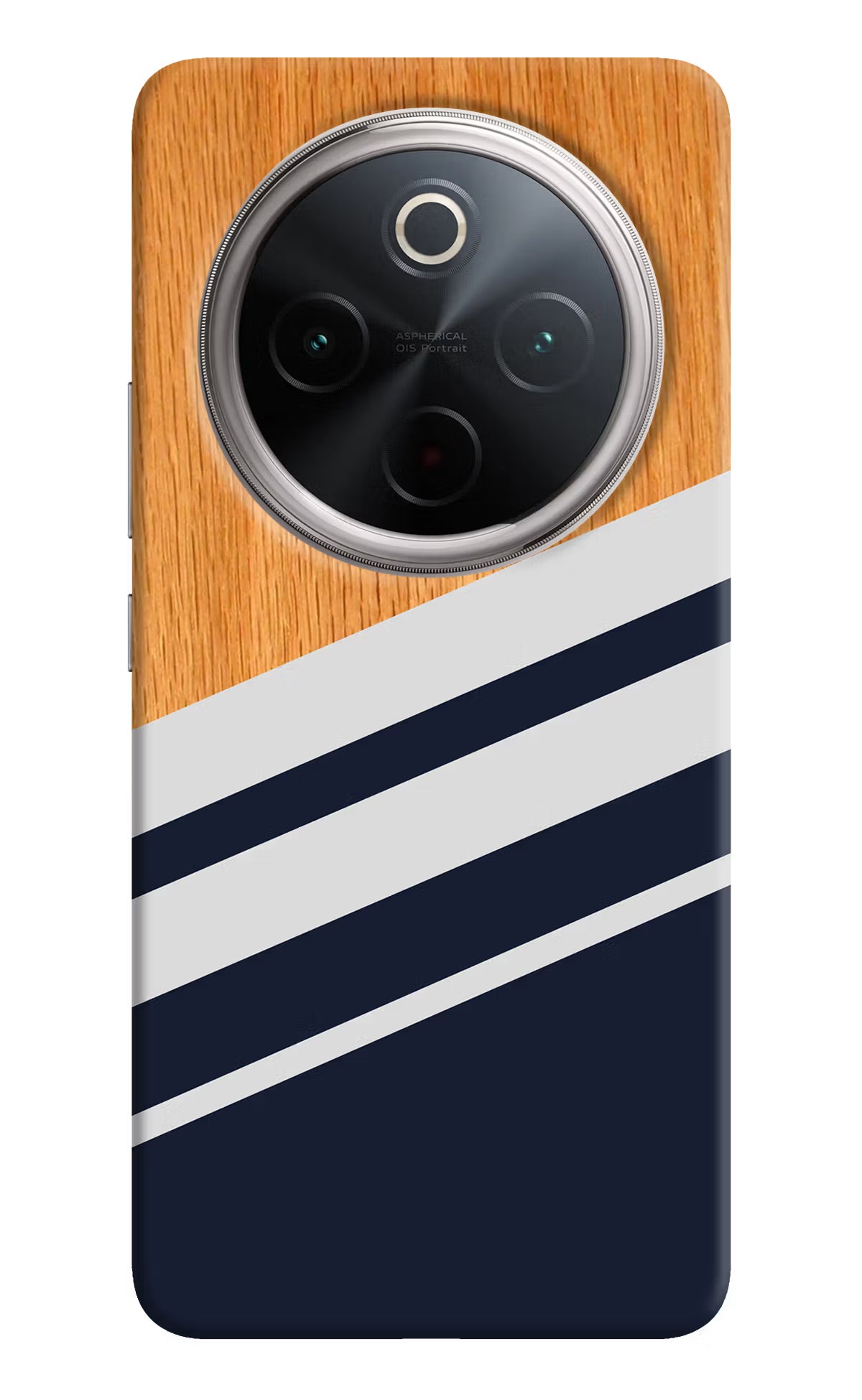Blue and white wooden Vivo T4 5G Hard Case Back Cover by Casekaro