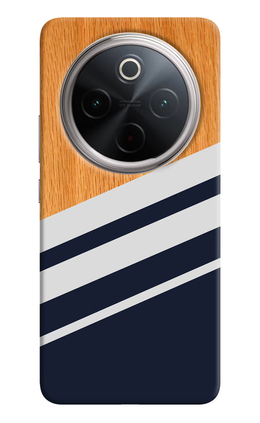 Blue and white wooden Vivo T4 5G Hard Case Back Cover by Casekaro