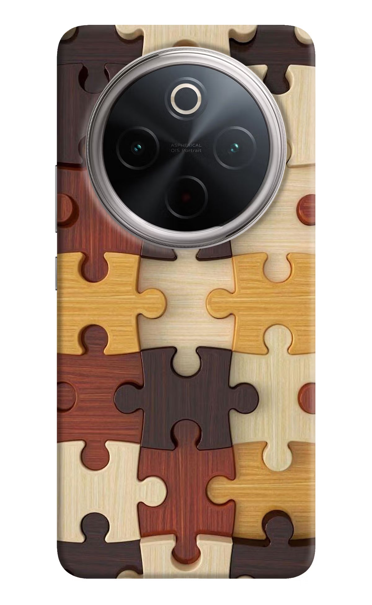 Wooden Puzzle Vivo T4 5G Hard Case Back Cover by Casekaro