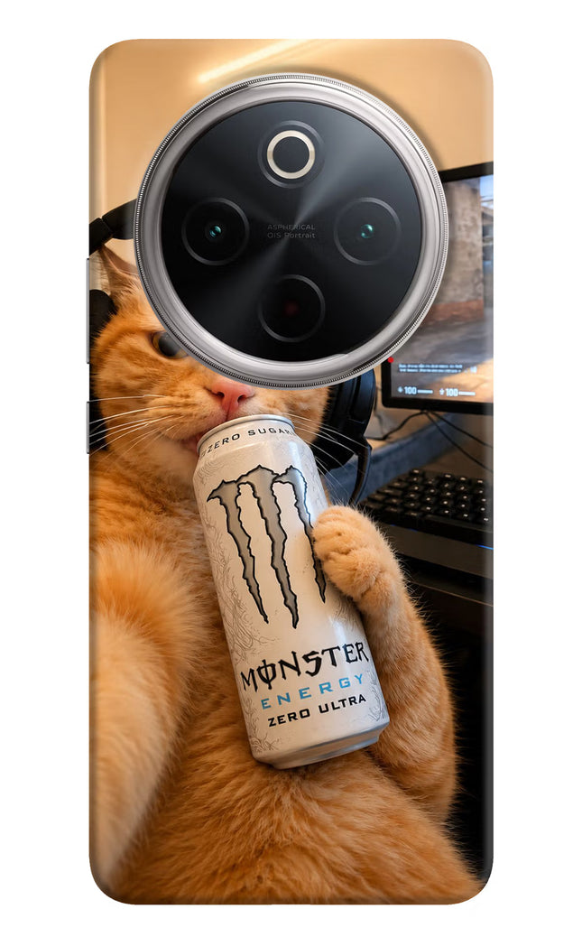 Gamer Cat Energy Vivo T4 5G Hard Case Back Cover by Casekaro