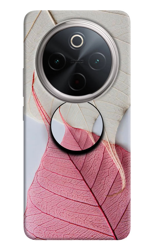 White Pink Leaf Vivo T4 5G Pop Case by Casekaro
