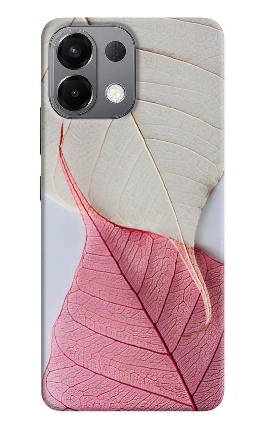 White Pink Leaf Oppo K13 5G Hard Case Back Cover by Casekaro