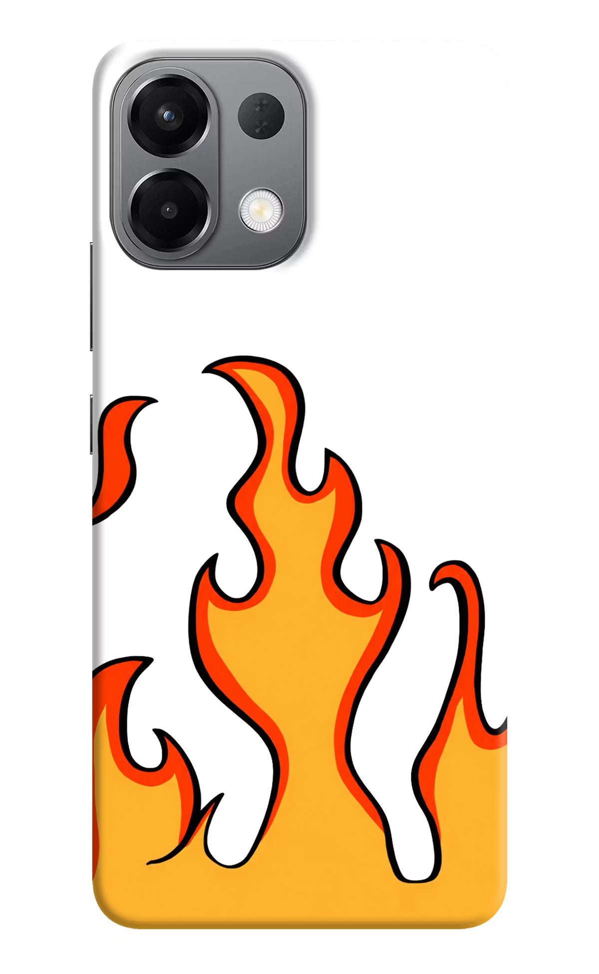 Fired Up – White Oppo K13 5G Hard Case Back Cover by Casekaro
