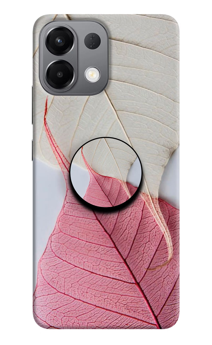 White Pink Leaf Oppo K13 5G Pop Case, Hard case