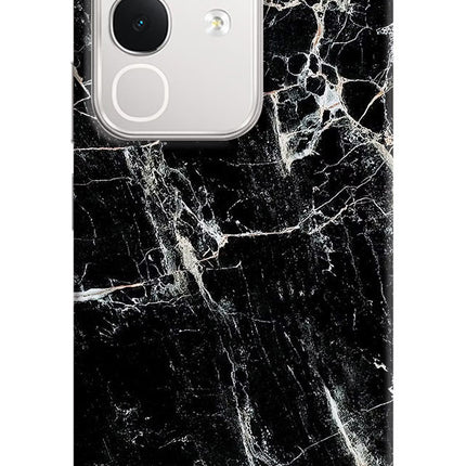 Black Marble Texture iQOO Z10x 5G Hard Case Back Cover by Casekaro