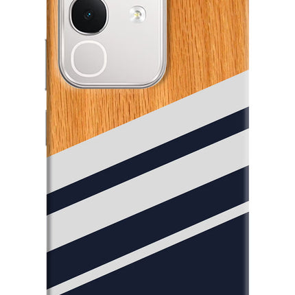 Blue and white wooden iQOO Z10x 5G Hard Case Back Cover by Casekaro